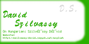 david szilvassy business card